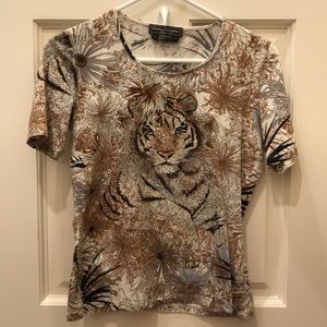 Ferragamo Tiger Print Cotton Shirt